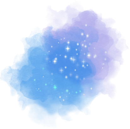 a blue and purple watercolor background with stars