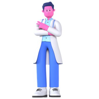 a cartoon character standing with his arms crossed