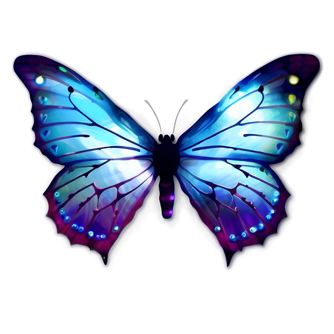 a blue butterfly on a white background