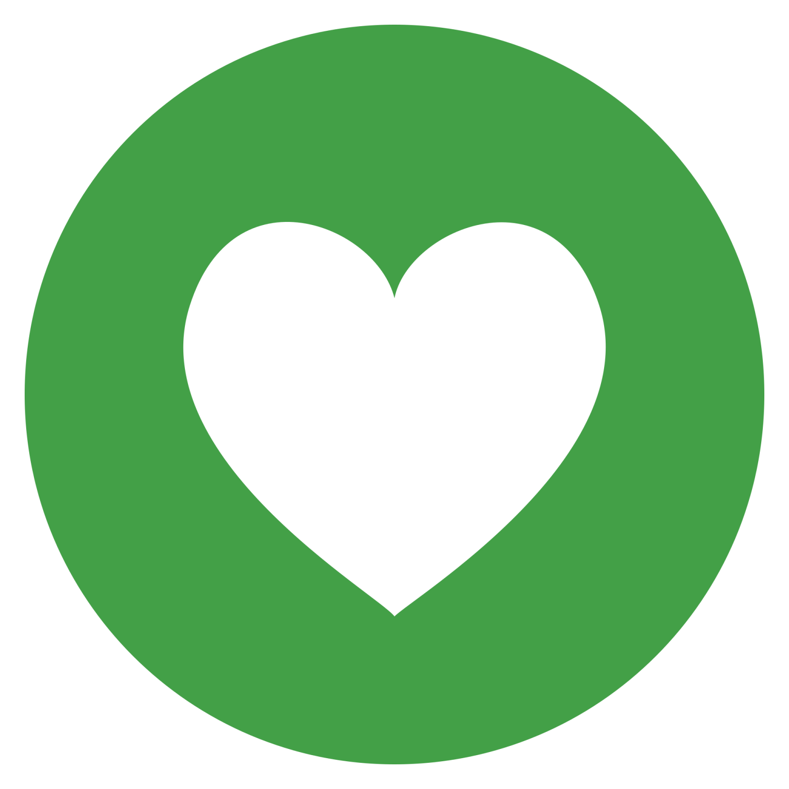 a heart in a green circle