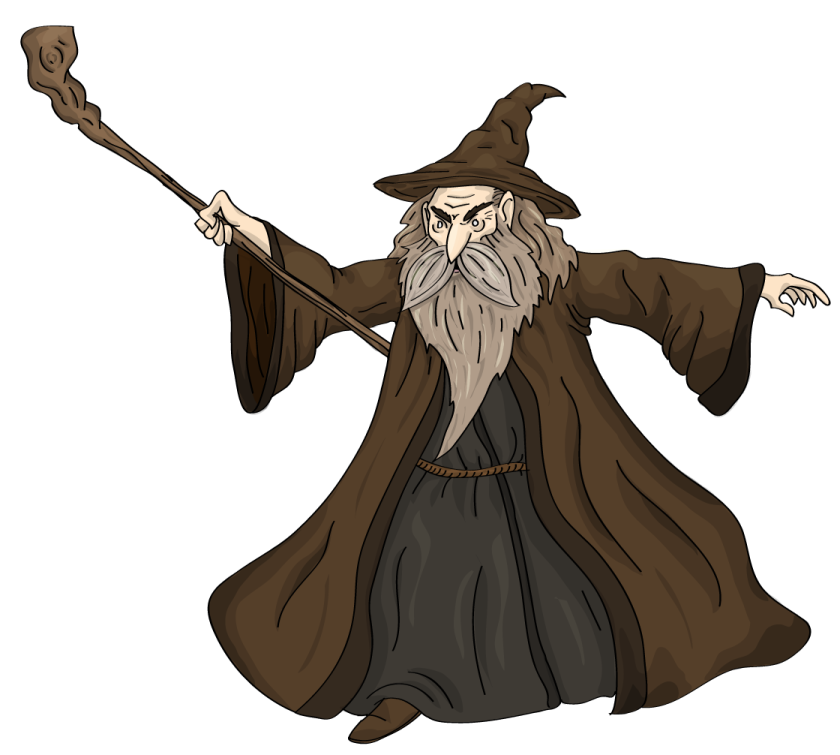 an image of an old wizard with a wand