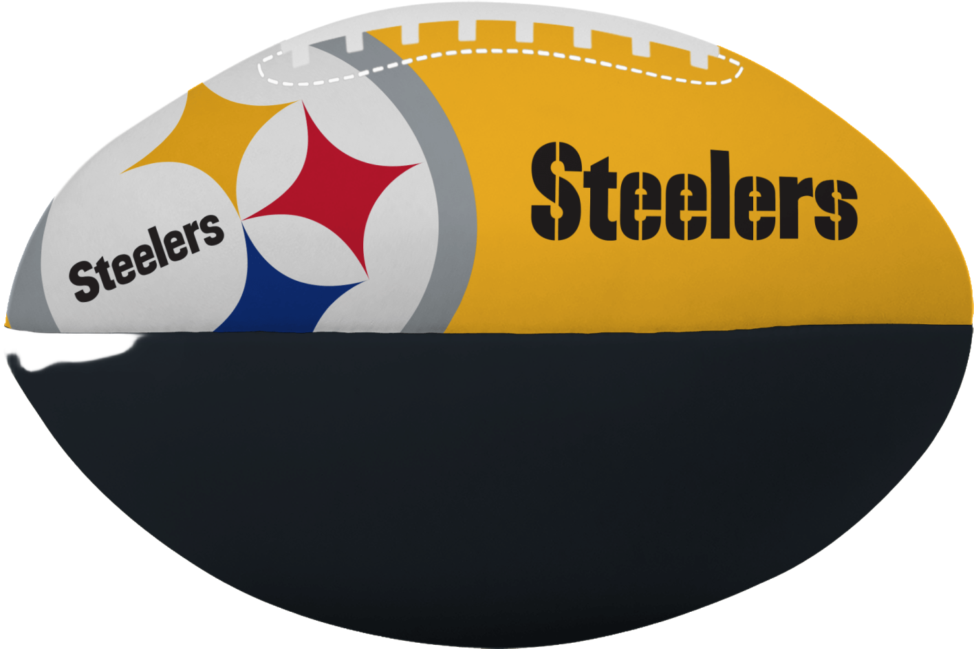 a football ball with the word steelers on it