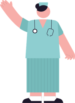 an illustration of a nurse wearing scrubs