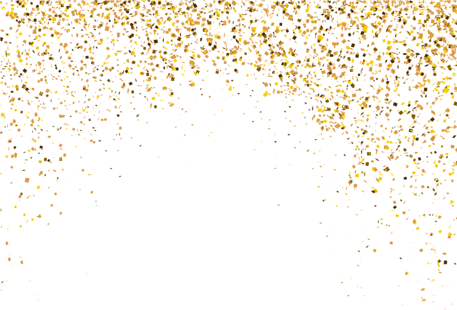 a white background with gold cons