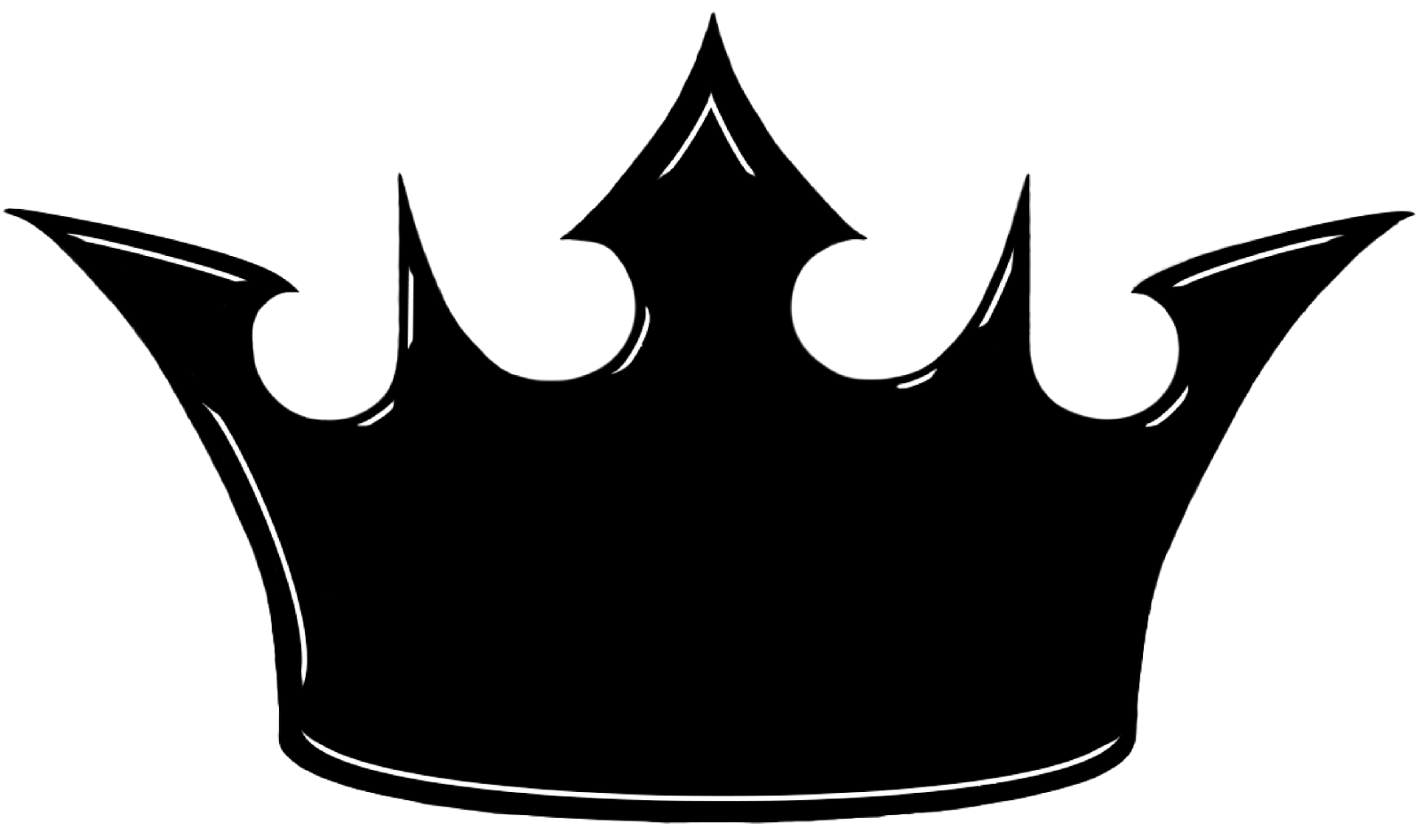 a black and white silhouette of a crown