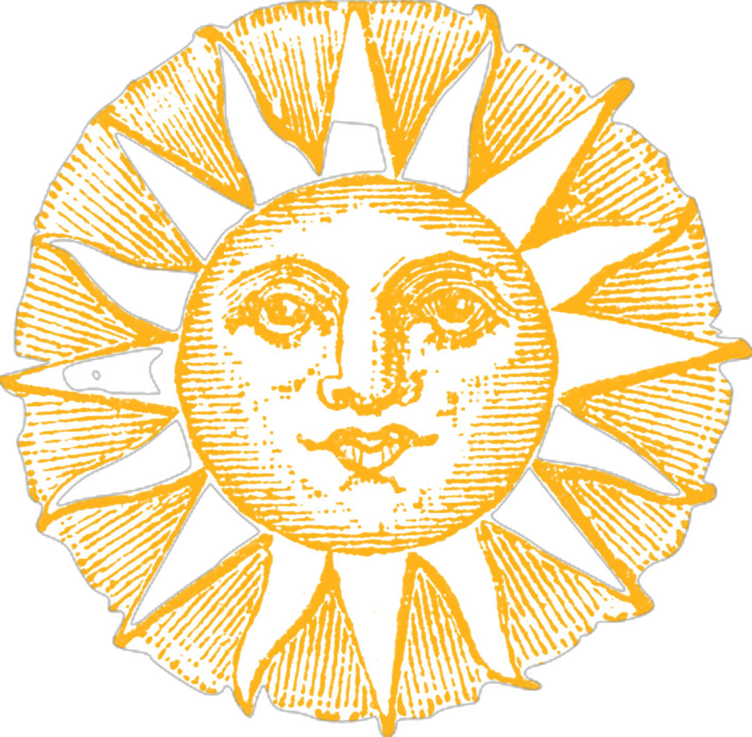 a sun with the face of a lion