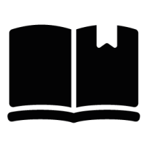 a black and white book icon