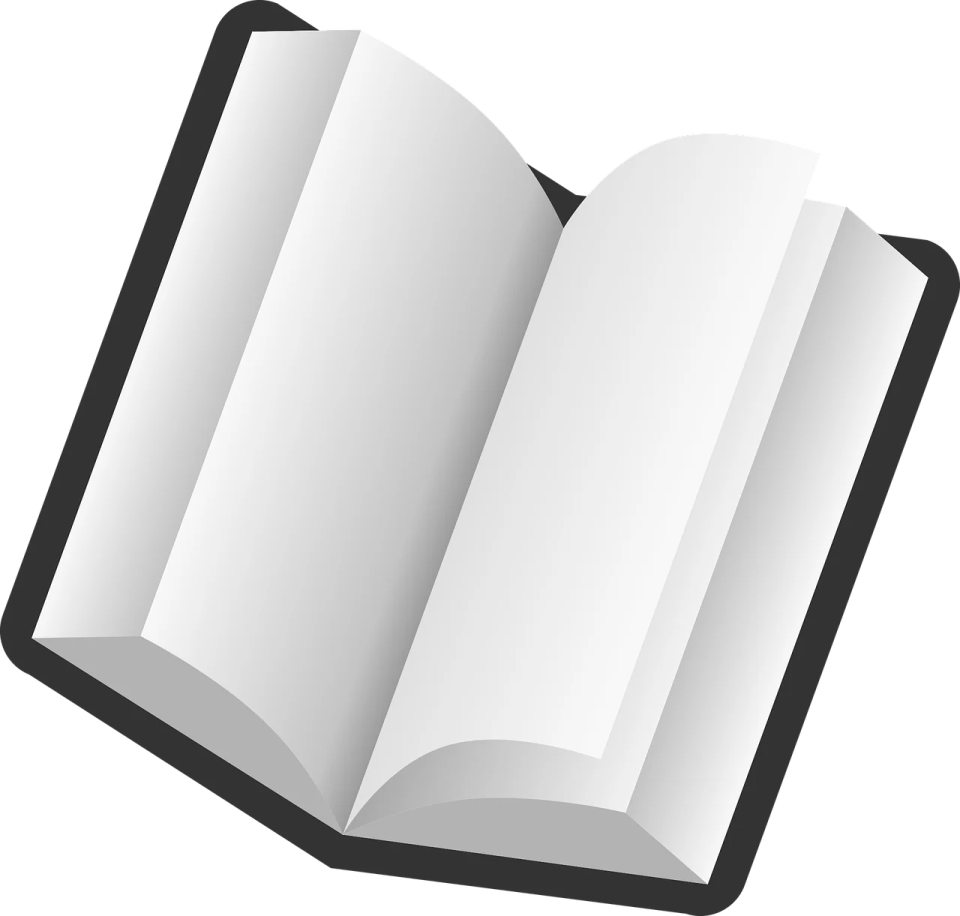 an open book with blank pages
