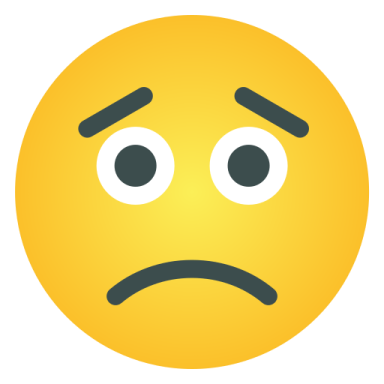 a yellow smiley face with a sad expression