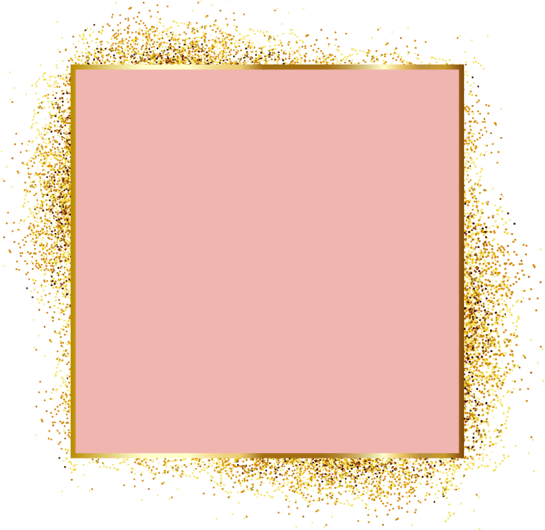 a square frame with gold glitters on it