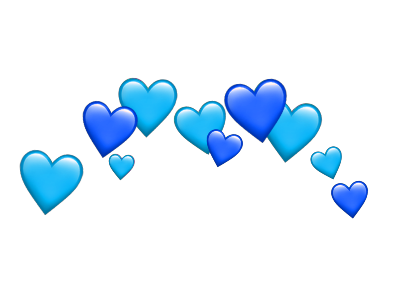 a bunch of blue hearts on a white background