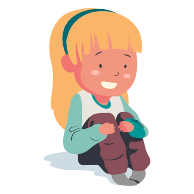 a little girl sitting on the floor playing with her dog