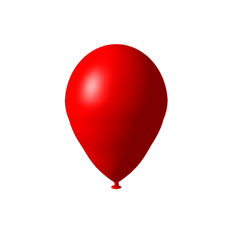 a red balloon on a white background