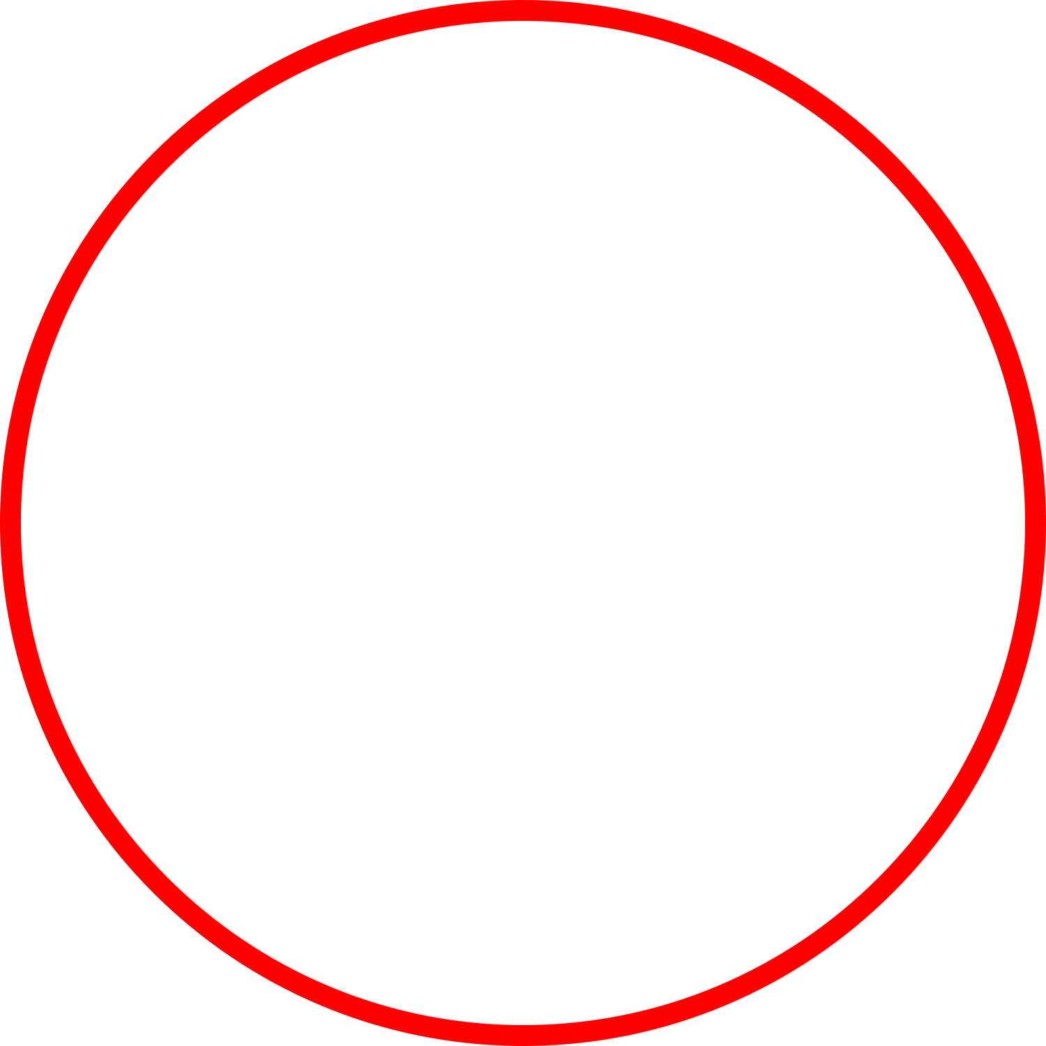 a red circle on a white background