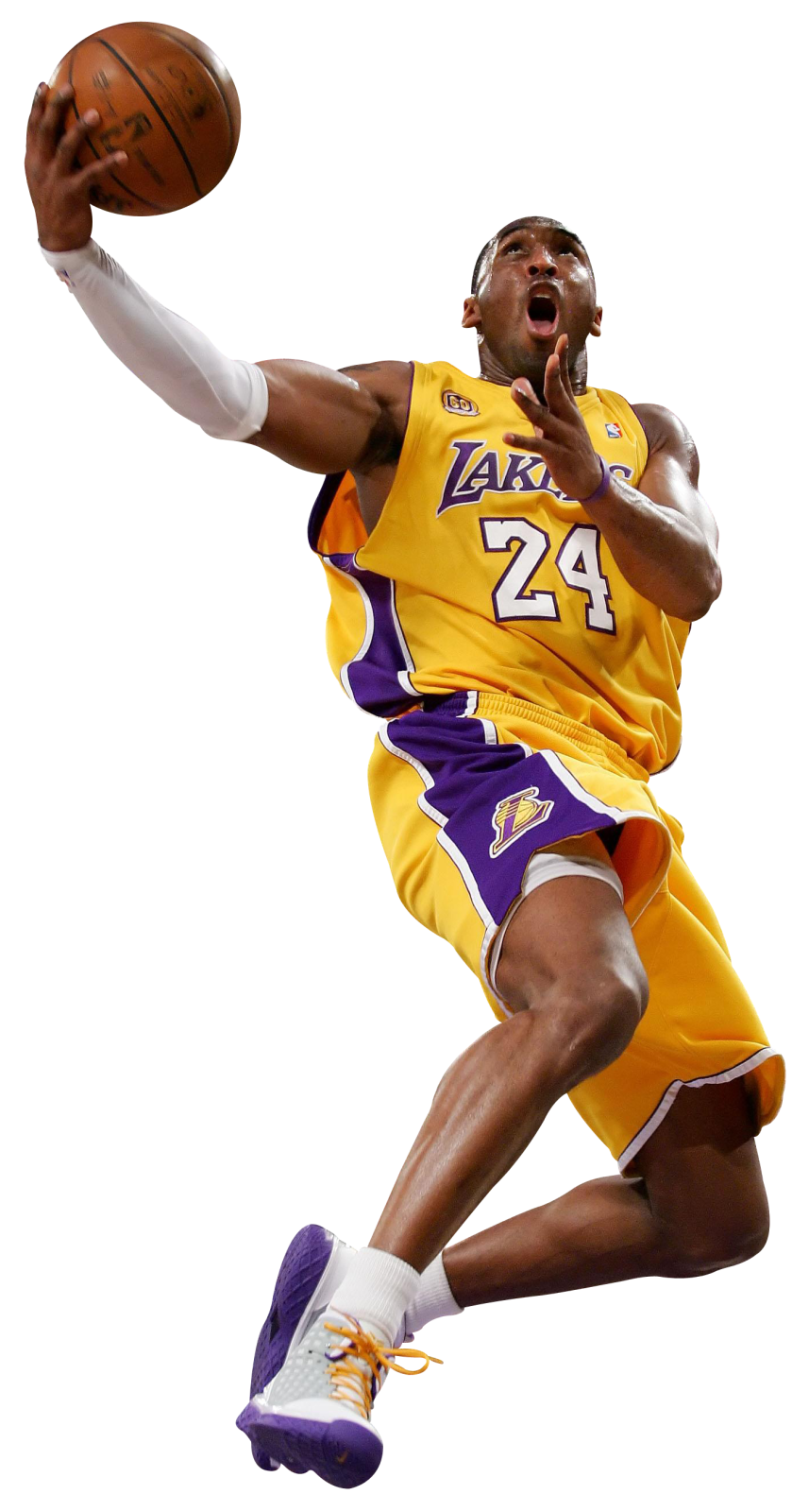 a basketball player jumping up in the air
