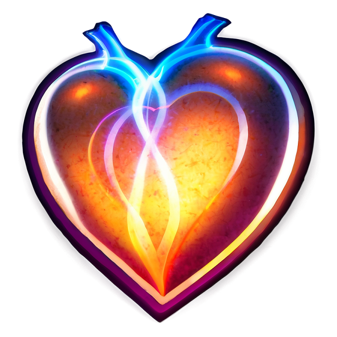 a heart with flames in the middle
