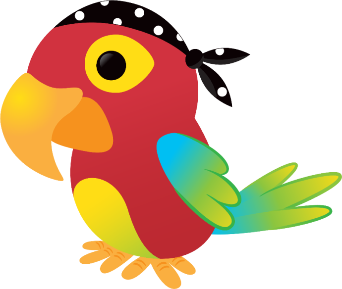 a colorful parrot with a pirate hat on its head