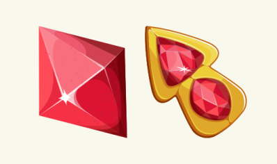 a pair of glasses and a red diamond