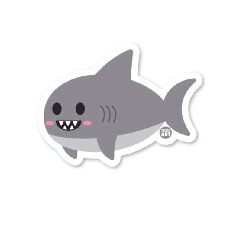 a shark sticker on a white background
