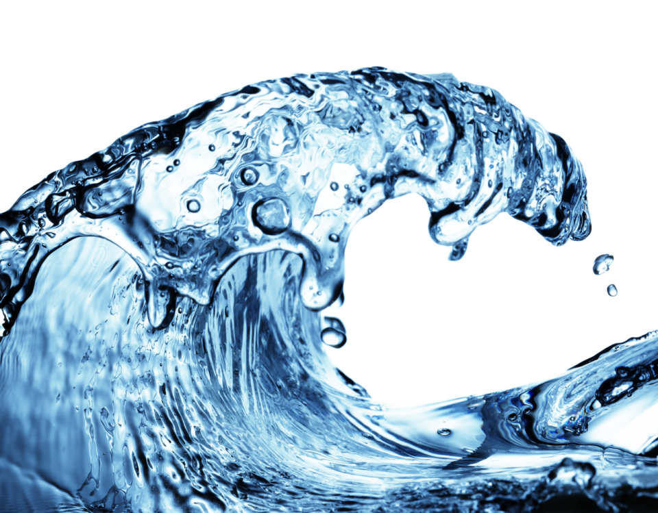 a wave of water on a white background