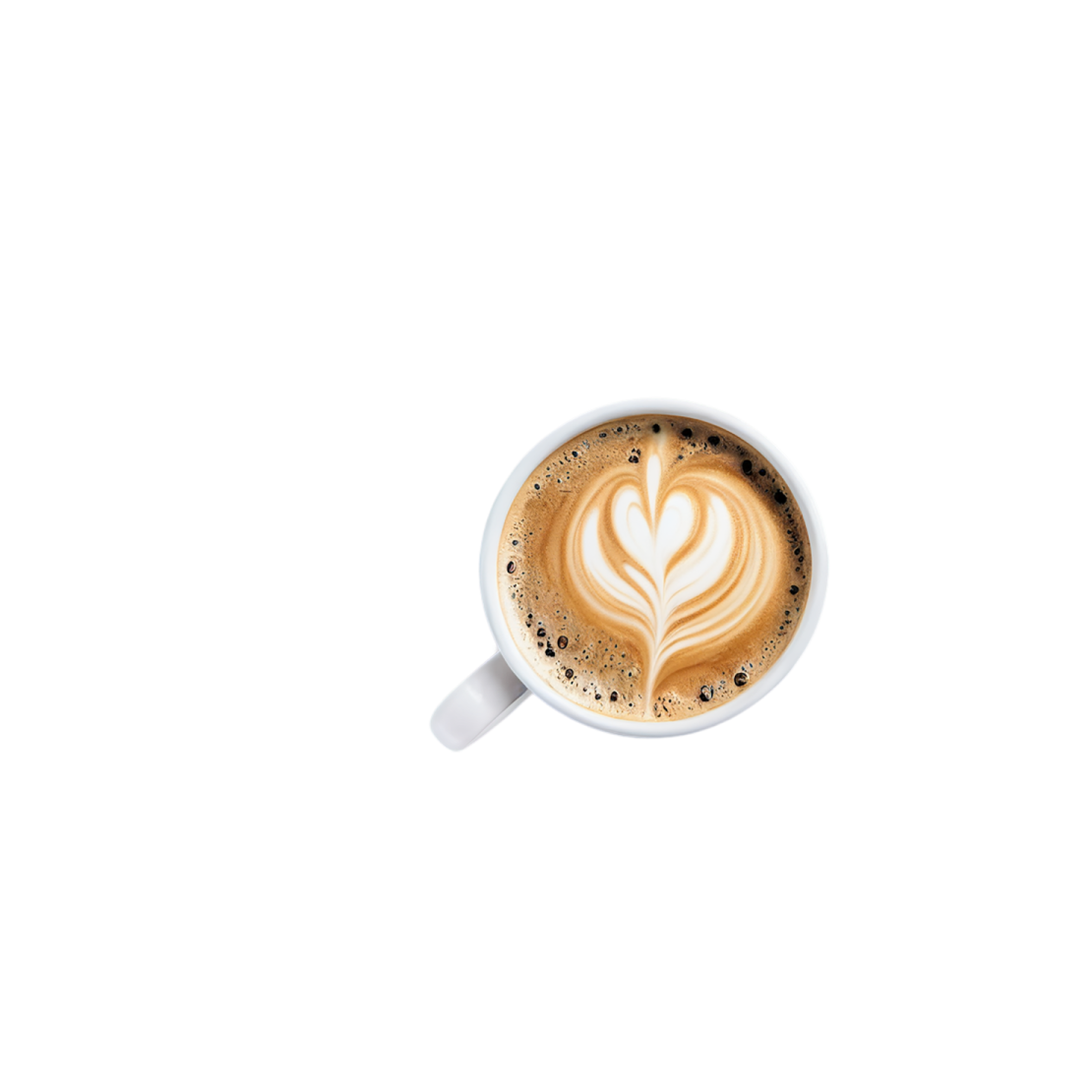 a cup of coffee on a white background
