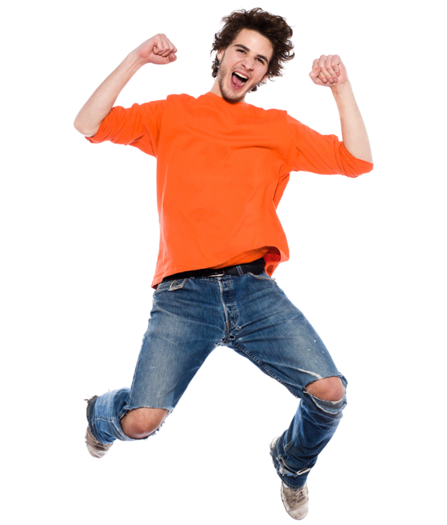 a man jumping in the air