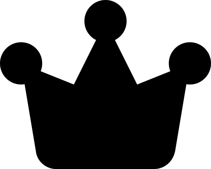 a black and white silhouette of a crown