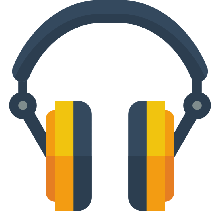 a pair of headphones on a white background