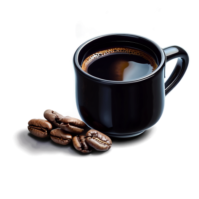 a cup of coffee and some coffee beans