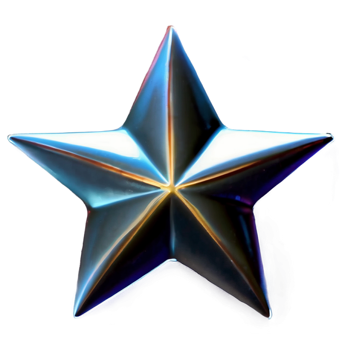 a shiny blue star on a white background