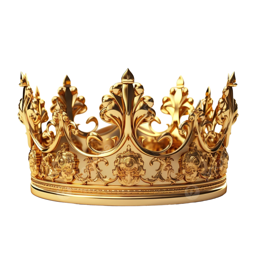 a gold crown on a white background