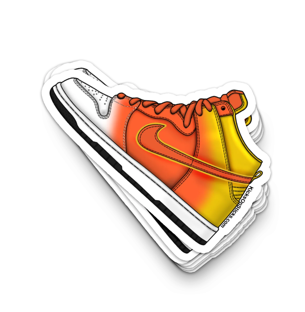 a sticker of a pair of sneakers on a white background