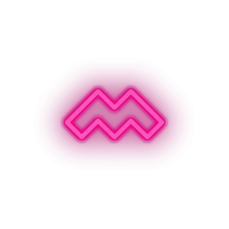 a pink neon sign on a white background