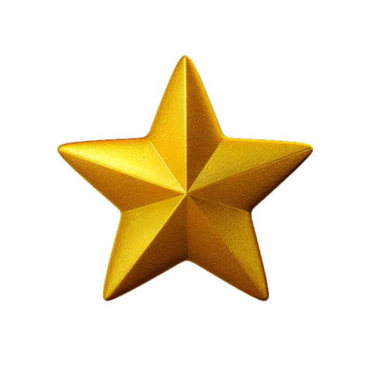 a gold star on a white background