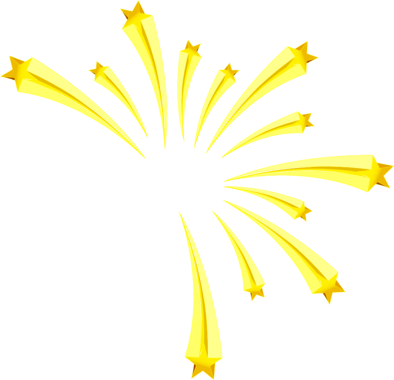 a gold star burst on a white background