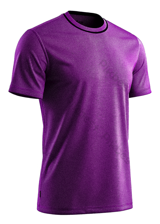 a purple shirt on a white background