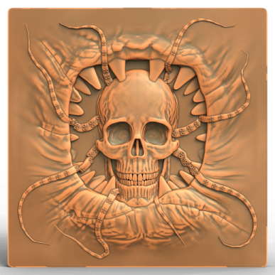an image of a skull with claws on it