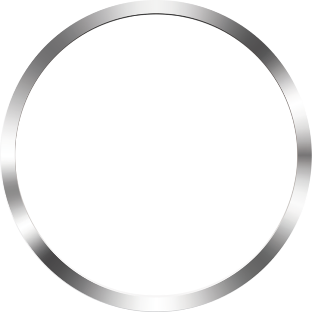 a circular metal frame on a white background