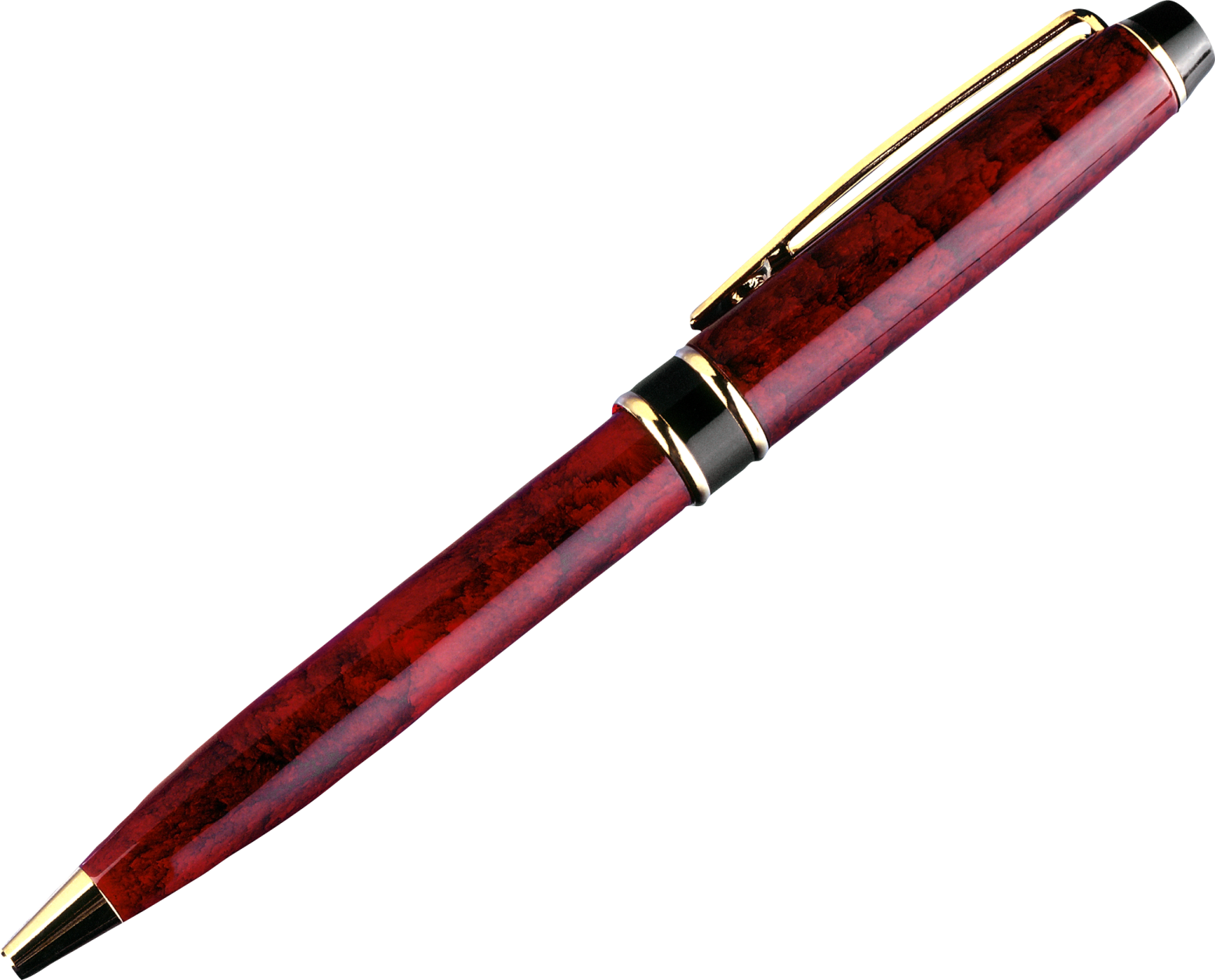 a pen that is red and gold