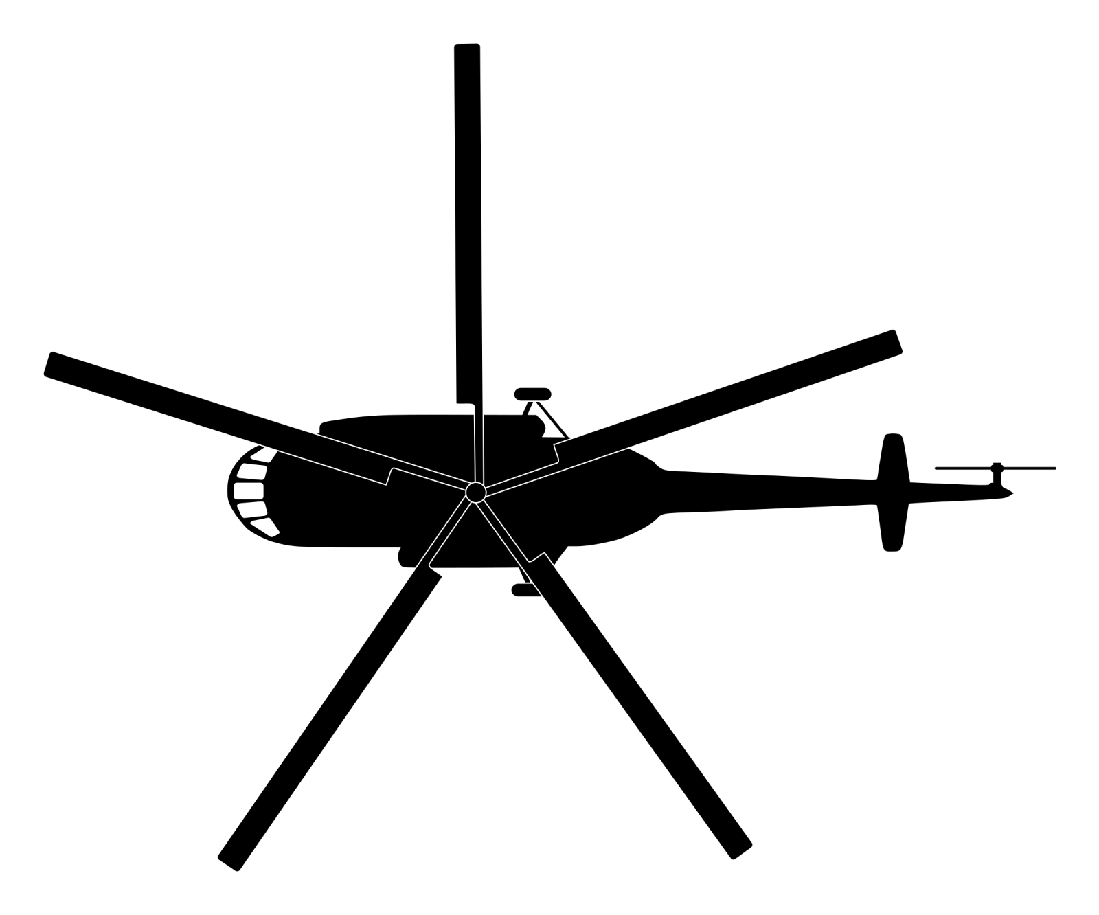 a black and white silhouette of a helicopter