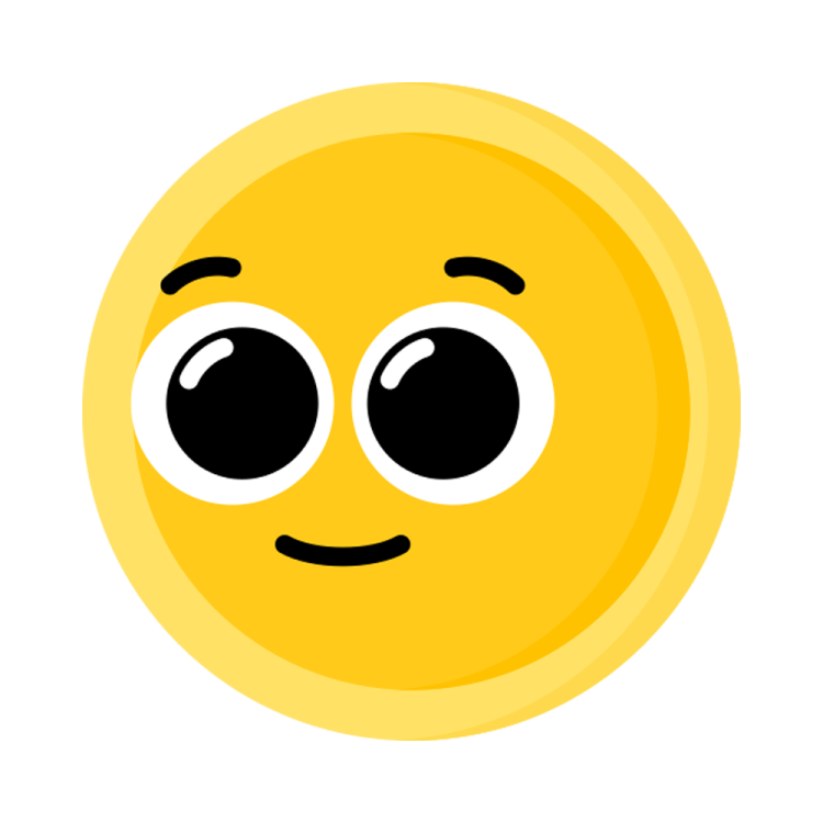 a yellow smiley face with big eyes