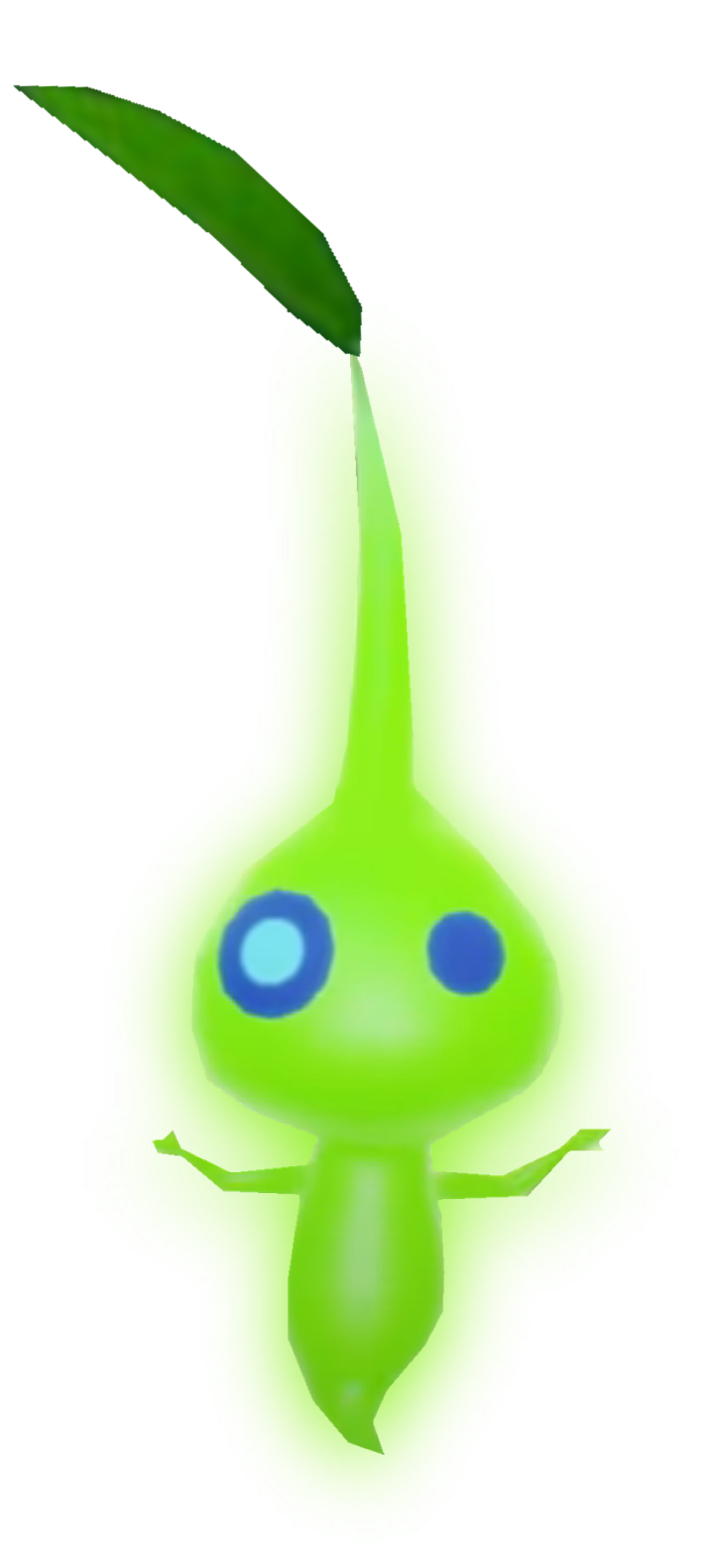 a green pokemon with blue eyes