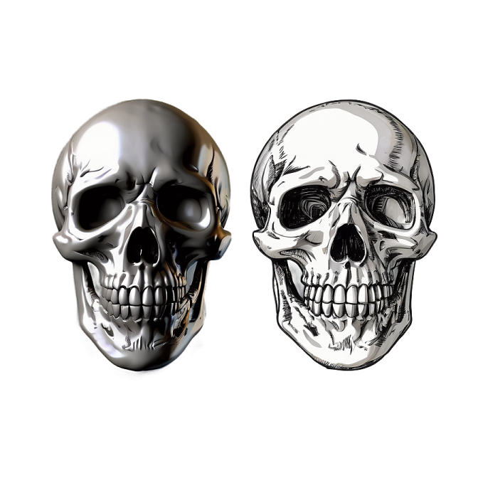 two skulls on a white background