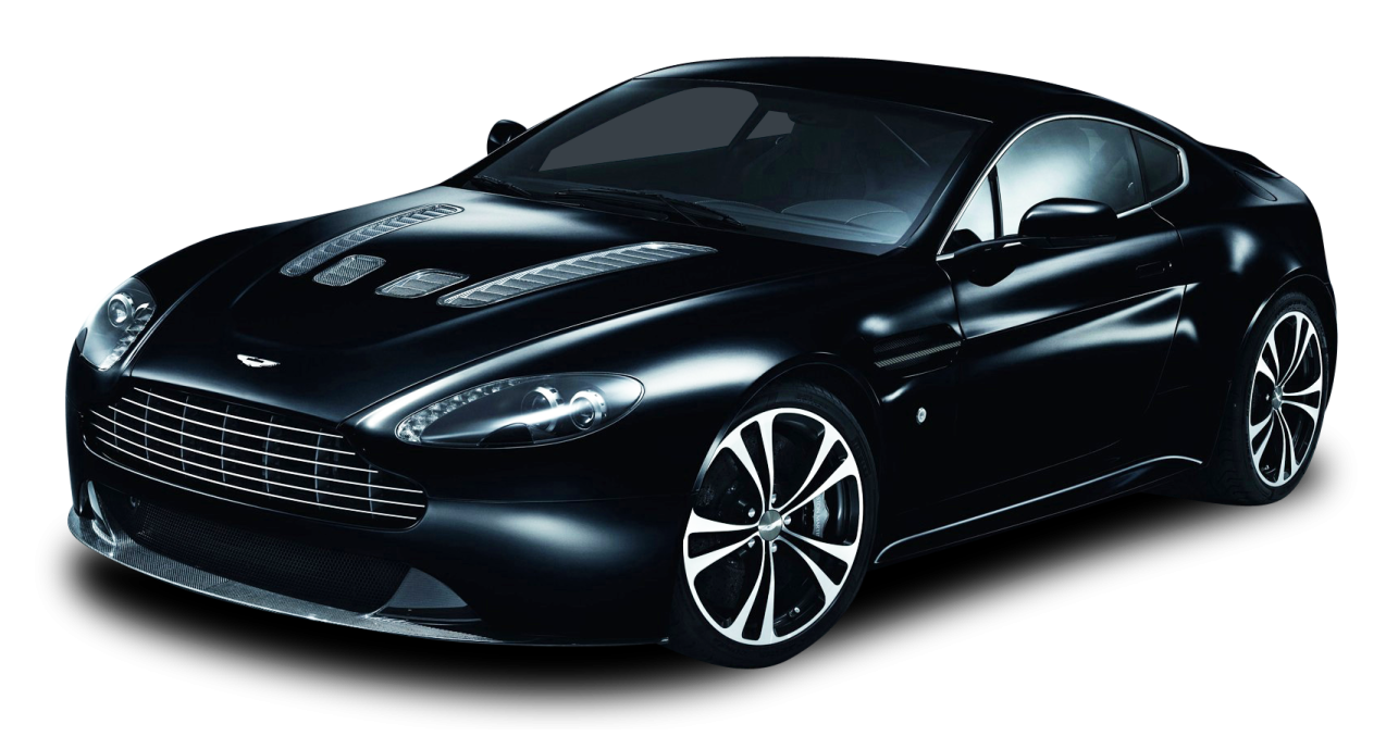 a black sports car on a white background