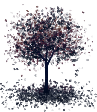 a tree with many stars around it