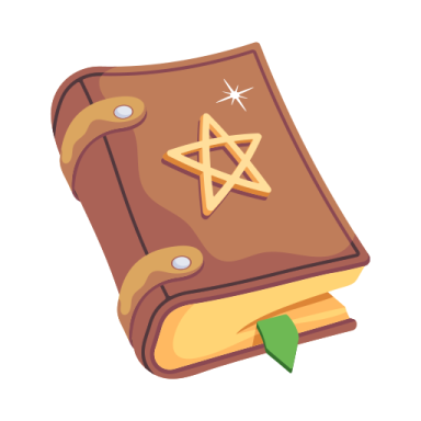a brown book with a star on it