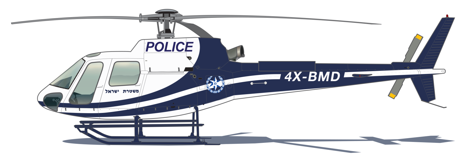 a police helicopter on a white background