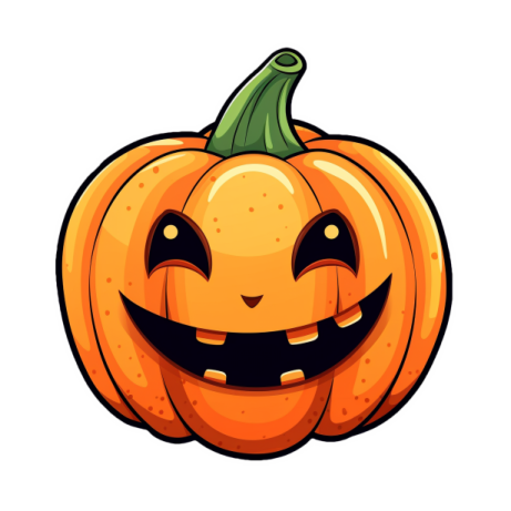 an orange pumpkin with a smiling face
