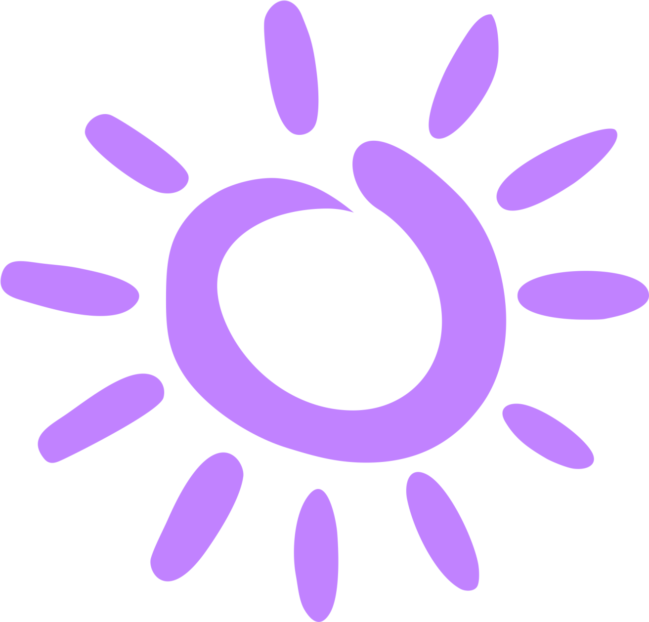 a purple sun on a white background