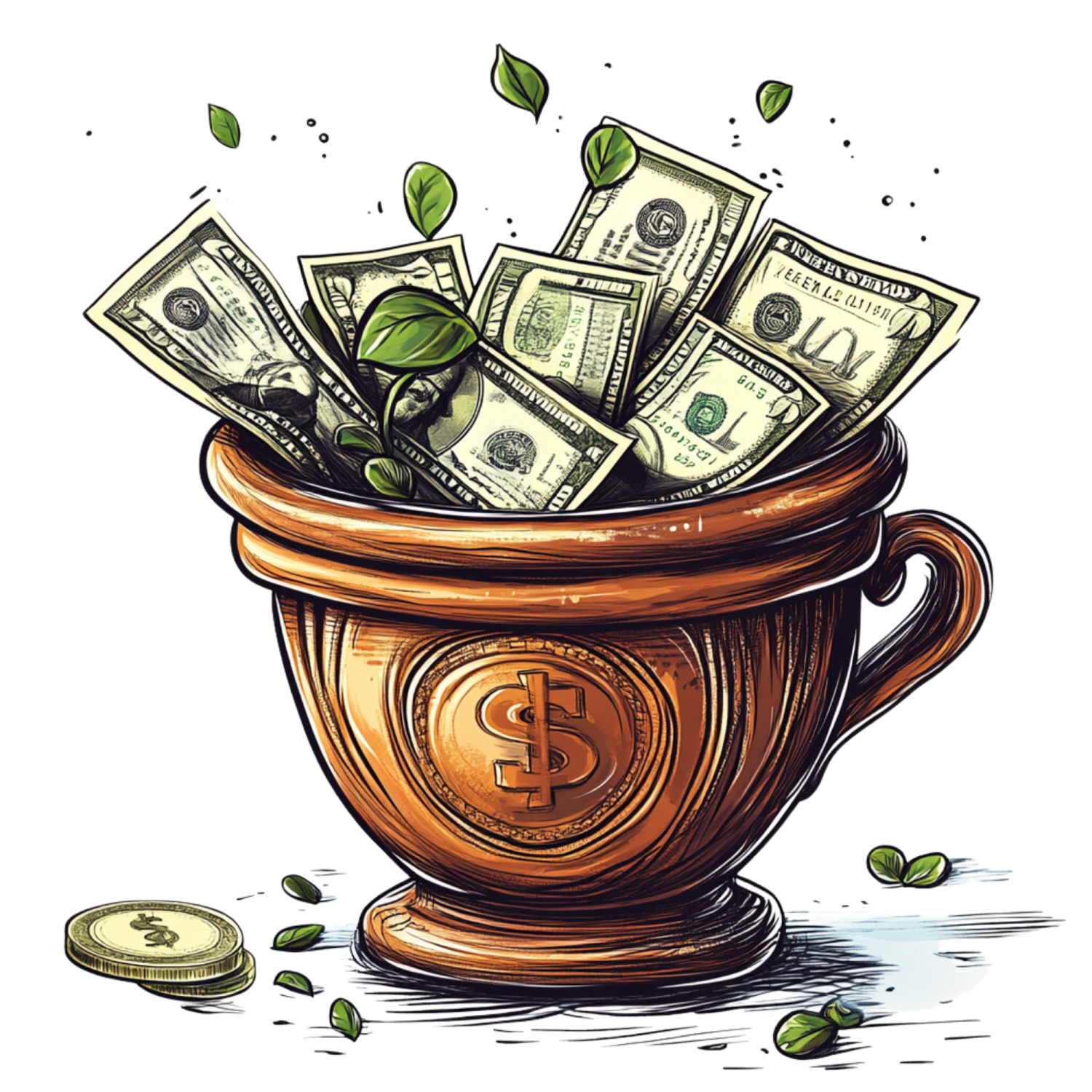 money in a pot